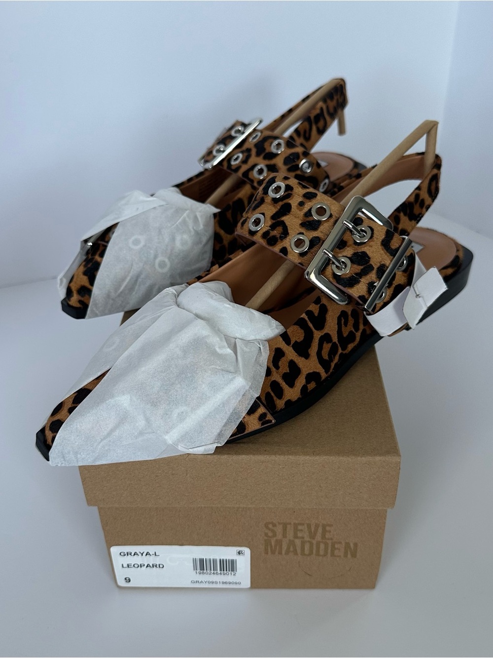 Steve Madden Graya Slingback Flats in Leopard | 9 | NIB - Picture 4 of 16